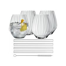 Набор бокалов Gin Tonic TASTES GOOD: 4 бокала 625 мл., 4 стеклянные соломинки, 1 щетка для чистки, Nachtmann