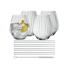Набор бокалов Gin Tonic TASTES GOOD: 4 бокала 625 мл., 4 стеклянные соломинки, 1 щетка для чистки, Nachtmann
