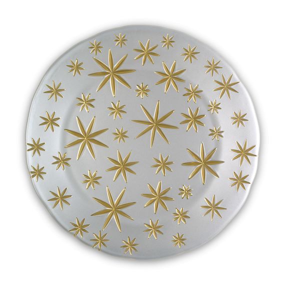Блюдо Golden Stars, 32 см, белое, хрустальное стекло, Nachtmann
