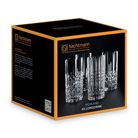 Набор высоких стаканов Highland Longdrink Set of 4, 4 шт., 375 мл, хрусталь, Nachtmann, изображение 4