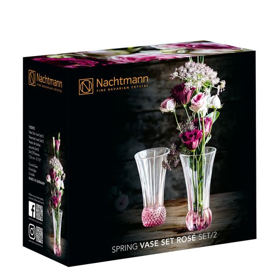 Набор из 2 ваз с розовым дном SPRING, 13,6 см, Nachtmann, изображение 5