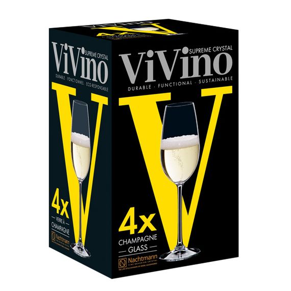 Набор из 4-х бокалов для шампанского, Vivino, объем: 260 мл, h=217 мм, d=66 мм, бессвинцовый хрусталь, 103744, Nachtmann, изображение 3