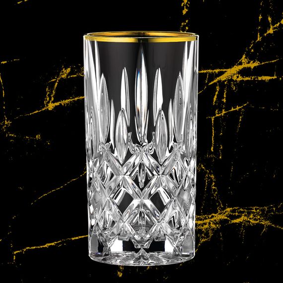 Набор высоких стаканов Noblesse GOLD, 375 мл, 2 шт, бессвинцовый хрусталь, золото 24к, Nachtmann, изображение 2