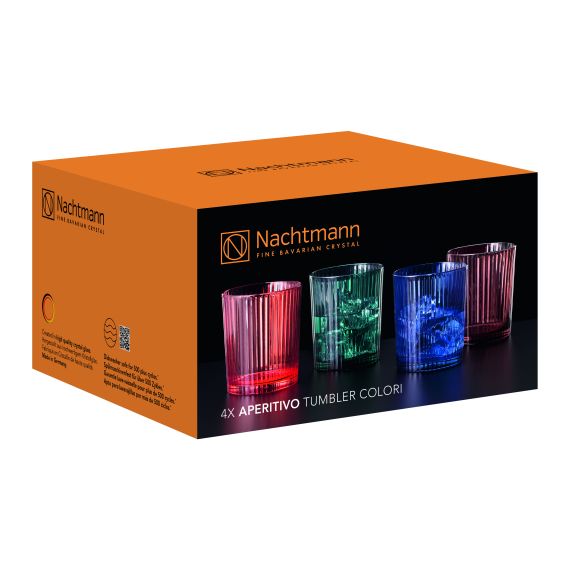 Набор из 4-х цветных стаканов Aperitivo Colors 370 мл (Лисий красный / Морской зеленый / Темно-синий / Мокко-мусс), хрусталь, Nachtmann, изображение 2 Набор из 4-х цветных стаканов Aperitivo Colors 370 мл (Лисий красный / Морской зеленый / Темно-синий / Мокко-мусс), хрусталь, Nachtmann, изображение 2