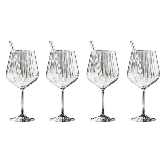 4 бокала Gin Tonic TASTES GOOD, 640 мл + 4 трубочки + 1 щетка для чистки , хрустальное стекло, Nachtmann, изображение 2