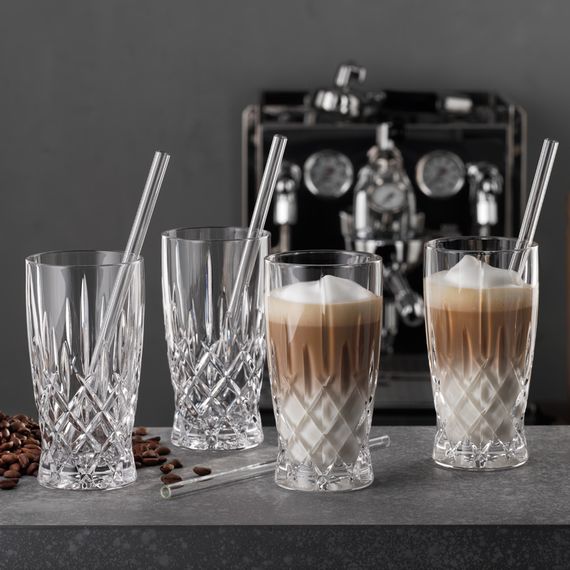 Набор бокалов Latte Macchiato Noblesse, 4 бокала 350 мл., 4 стеклянные соломинки, 1 щетка для чистки, Nachtmann, изображение 2