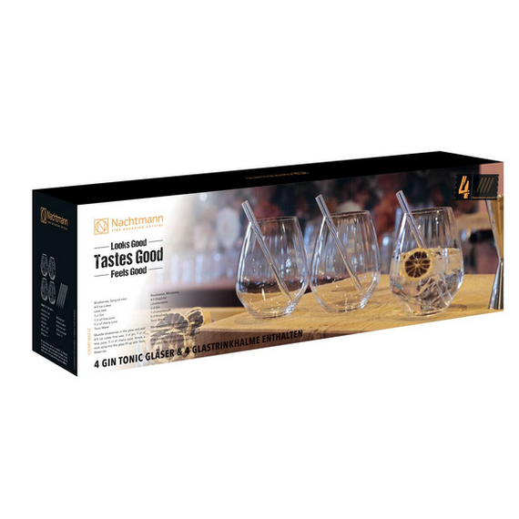 Набор бокалов Gin Tonic TASTES GOOD: 4 бокала 625 мл., 4 стеклянные соломинки, 1 щетка для чистки, Nachtmann, изображение 7